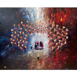 Pintura Concert français avec chef pianiste por Reymond Pierre | Pintura Figurativo Aceite Música