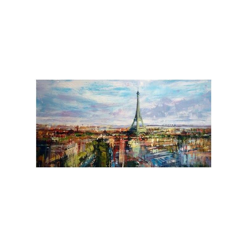 Peinture Un jour à Paris par Frédéric Thiery | Tableau Figuratif Paysages Urbain Acrylique