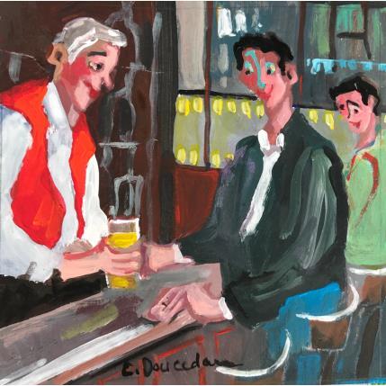 Painting Et une pression by Doucedame Christine | Painting Figurative Acrylic Life style