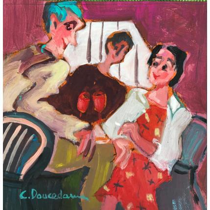 Painting Verres et robes assorties by Doucedame Christine | Painting Figurative Acrylic Life style