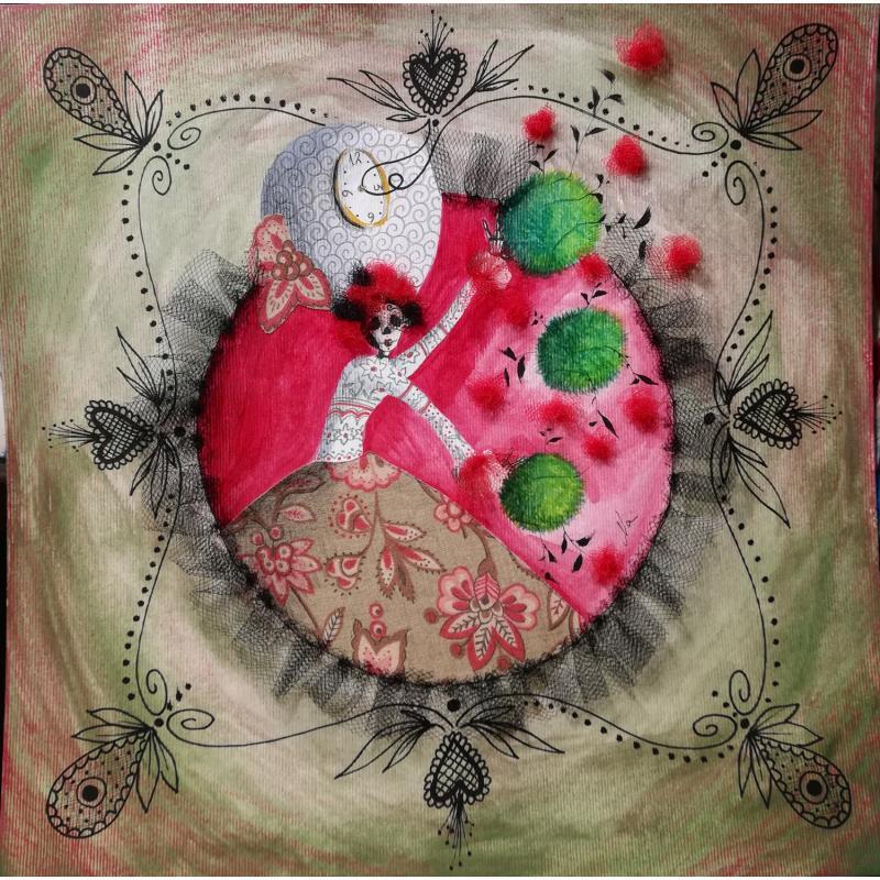 Painting La danza del tempo circolare by Nai | Painting Surrealism Music Nature Life style Acrylic Gluing