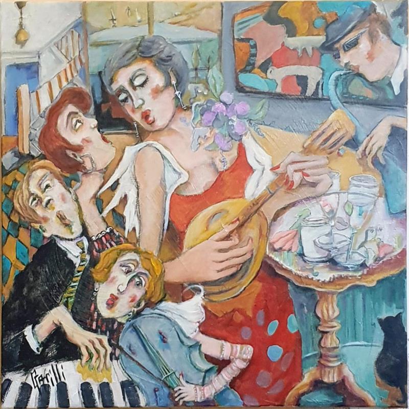Peinture Chuchotteries folkloriques  par Garilli Nicole | Tableau Figuratif Scènes de vie Acrylique