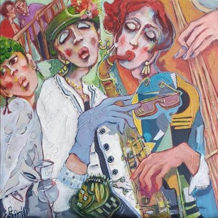 Peinture Minauderies musicales par Garilli Nicole | Tableau Figuratif Acrylique Scènes de vie