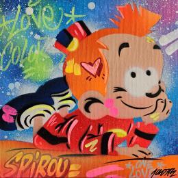 Peinture Spirou par Lemoine Mael | Tableau Pop-art Acrylique, Graffiti Icones Pop