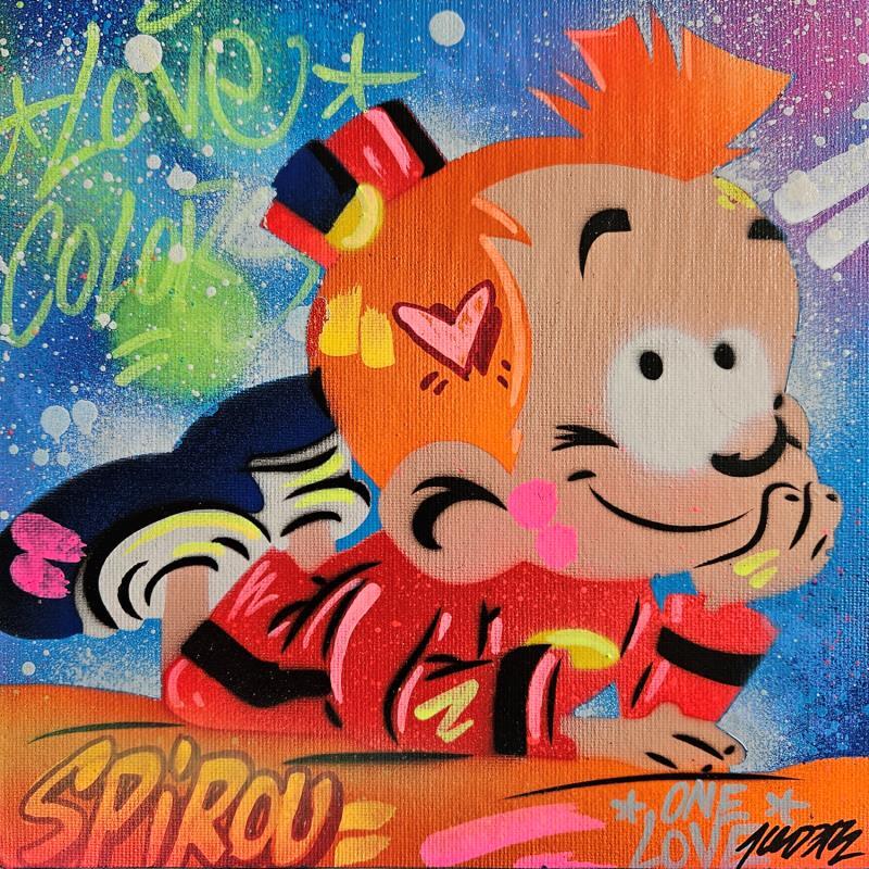 Painting Spirou by Lemoine Mael | Painting Pop-art Pop icons Graffiti Acrylic