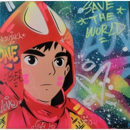 Peinture Ashitaka  par Lemoine Mael | Tableau Pop-art Acrylique, Graffiti Icones Pop