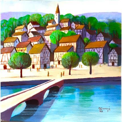 Painting AP88  LE GRAND PONT by Burgi Roger | Painting Figurative Acrylic