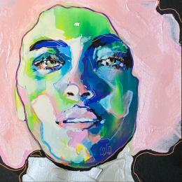 Painting Conversations Silencieuse : Enroselavie by Coco | Painting Figurative Acrylic Pop icons, Portrait