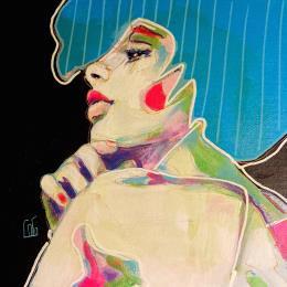 Painting Conversations Silencieuses : Questionnemoi by Coco | Painting Figurative Acrylic Portrait