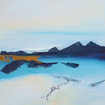 Painting Vers d'autres eaux by Han | Painting Figurative Acrylic, Gluing Nature