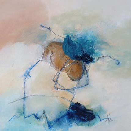 Painting La frivolité du bleuet by Han | Painting Abstract Acrylic, Gluing Nature