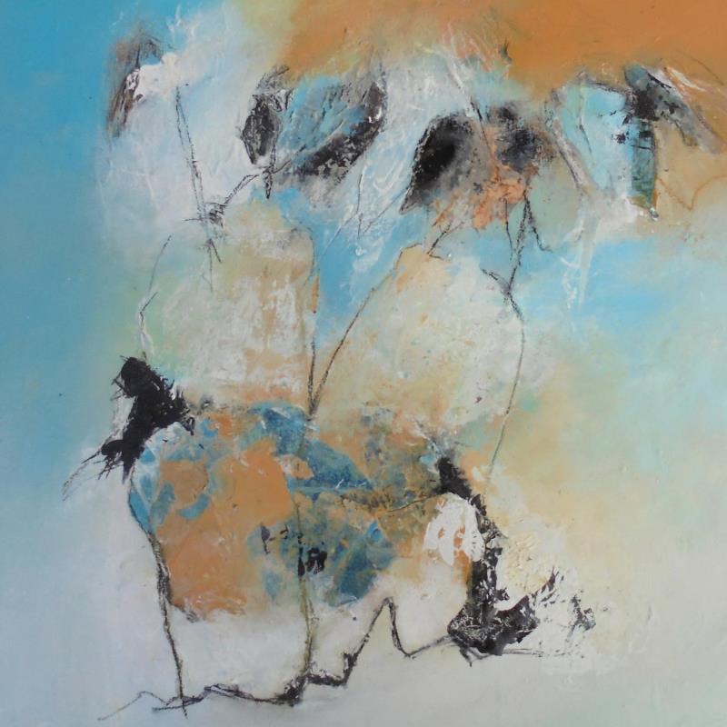 Painting Fleurs de bohème 2 by Han | Painting Abstract Nature Acrylic Gluing