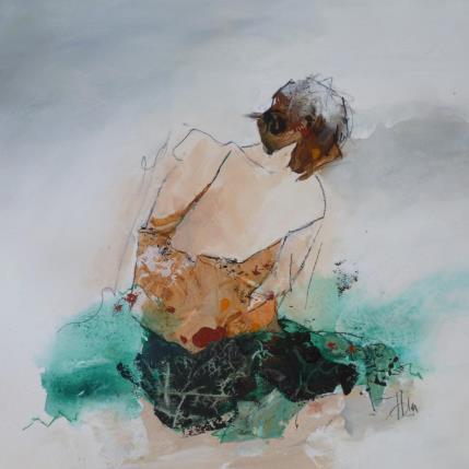 Peinture Iva par Han | Tableau Figuratif Acrylique, Collage Portraits