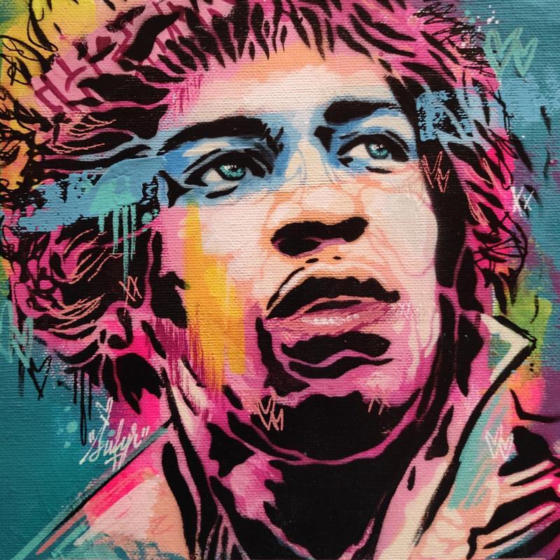 Pintura Jimi Hendrix por Sufyr | Pintura Arte callejero Iconos pop Graffiti Posca