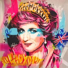Peinture Lady Di par Sufyr | Tableau Street Art Graffiti, Posca
