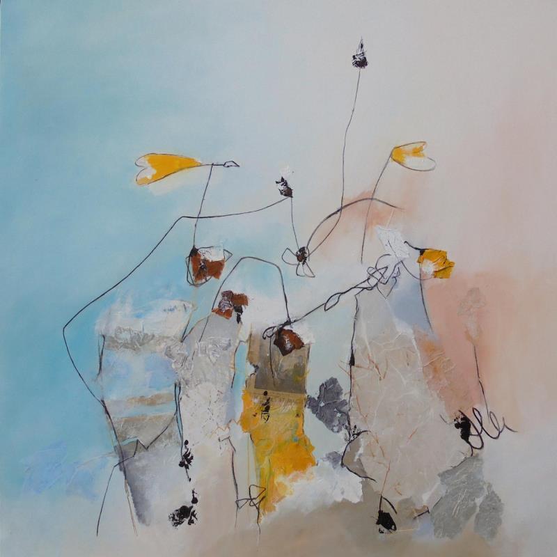 Pintura LA LEGERETE DE L'ETRE por Han | Pintura Abstracto Naturaleza Acrílico Ink Papel