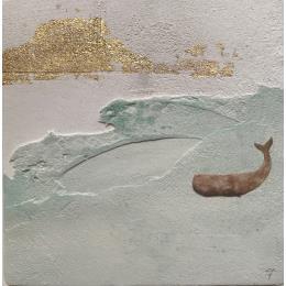 Painting FOLLOW ME by Roma Gaia | Painting Naive art Acrylic, Sand Minimalist, Pop icons