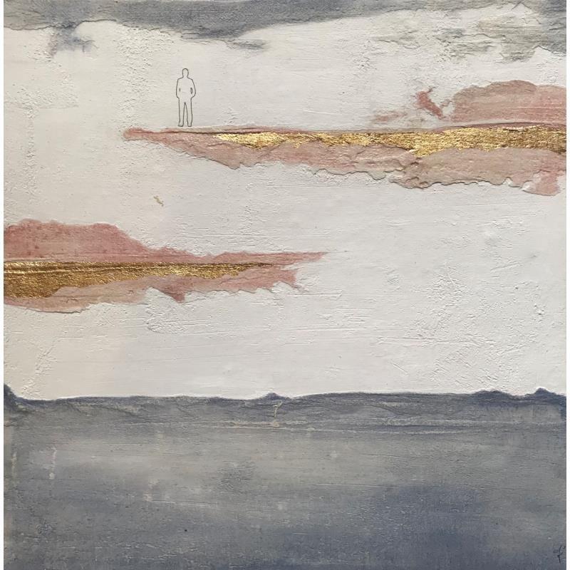 Peinture GRAND HOTEL par Roma Gaia | Tableau Art naïf Minimaliste Acrylique Sable