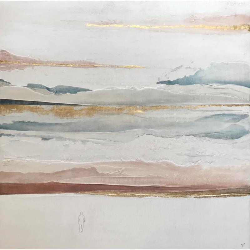 Peinture POINT OF VIEW par Roma Gaia | Tableau Art naïf Minimaliste Acrylique Sable