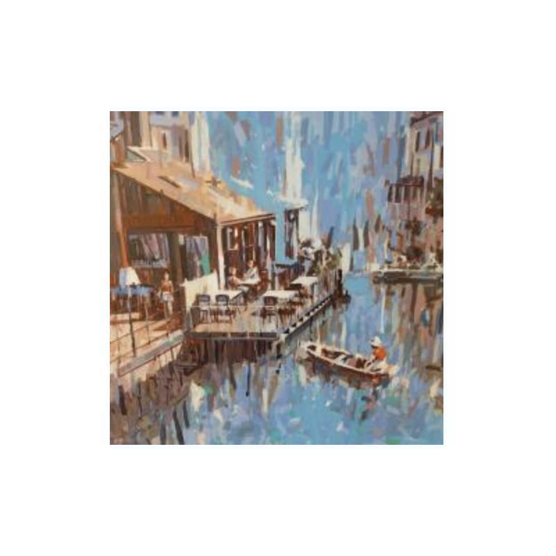 Painting LES BATELIERS COLMAR by Heaton Rudyard | Painting Figurative Oil Acrylic