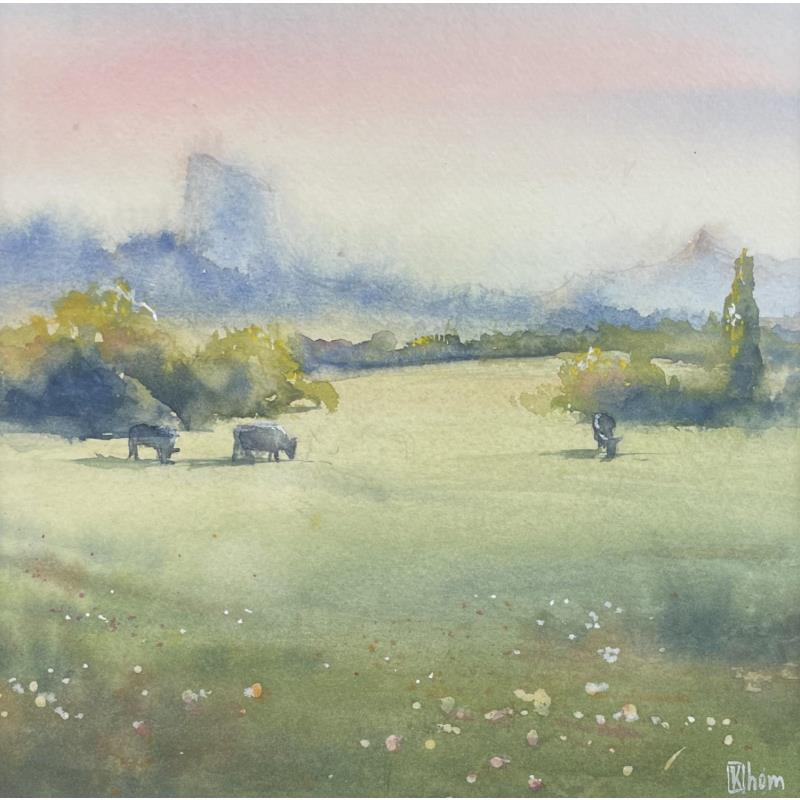 Painting Morning in the Mountains by Khomyakova  Liliya  | Painting Figurative Watercolor