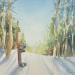 Gemälde Sunny day in Winter von Khomyakova  Liliya  | Gemälde Figurativ Aquarell