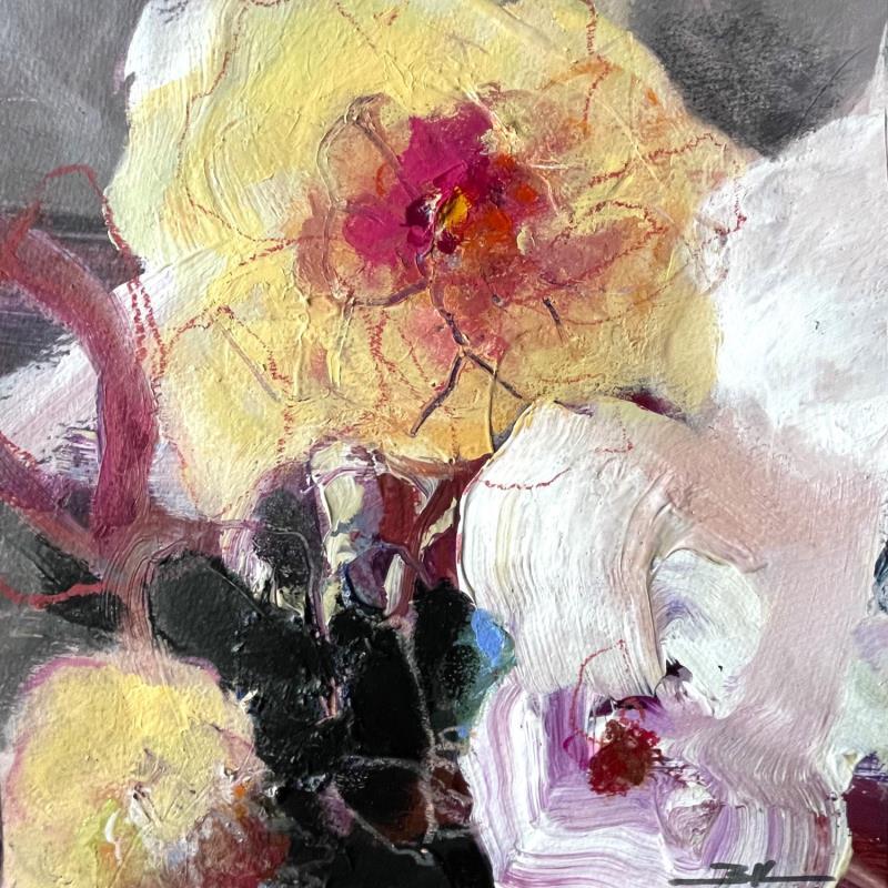 Gemälde Un peu de fushia von Kerbastard Béatrice | Gemälde Figurativ Akt Öl Acryl Pastell Zeichenkohle