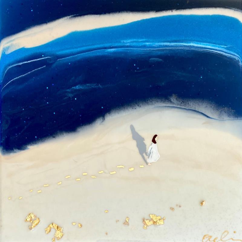Peinture Miracle marin par Aurélie Lafourcade painter | Tableau Figuratif Paysages Marine Minimaliste Acrylique Résine