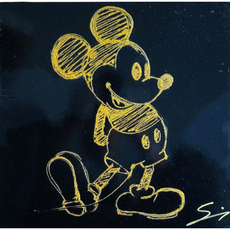 Gemälde GOLD MICKEY von Mestres Sergi | Gemälde Pop-Art Pop-Ikonen Graffiti Acryl