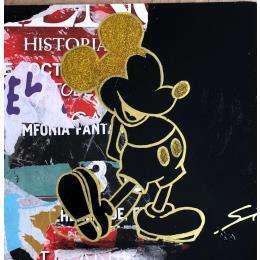 Painting GOLDEN EARS  MICKEY by Mestres Sergi | Painting Pop-art Acrylic, Graffiti Pop icons