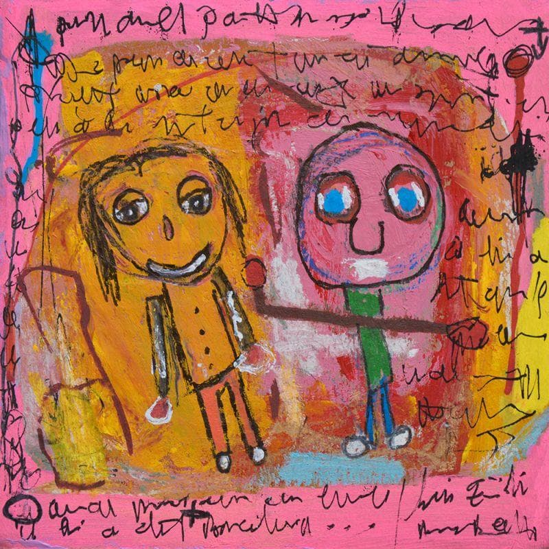 Painting ST 5 by Zaïdi Larbi | Painting Raw art Portrait Acrylic