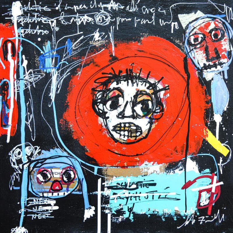 Painting ST 3 by Zaïdi Larbi | Painting Raw art Portrait Acrylic