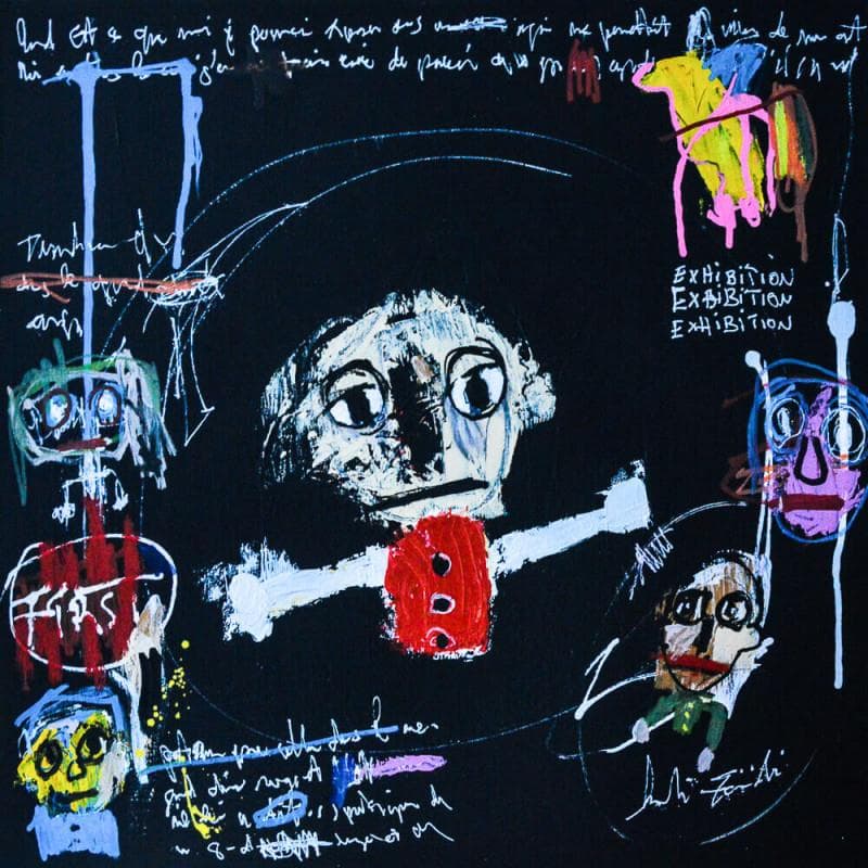 Gemälde ST von Zaïdi Larbi | Gemälde Art brut Porträt Acryl