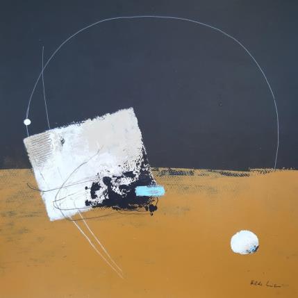 Peinture abstract yellow D 52 par Wilms Hilde | Tableau Abstrait Acrylique, Collage