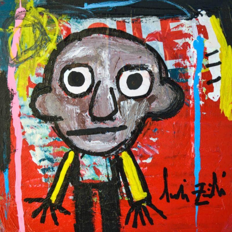 Pintura ST 2 por Zaïdi Larbi | Pintura Arte bruto Retrato Acrílico