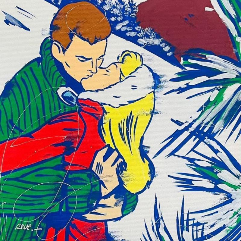 Peinture Chamonix par Revel | Tableau Pop-art Sport Nature Acrylique Posca