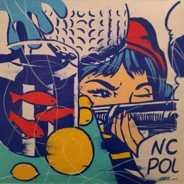 Peinture Les pois sont rouge par Revel | Tableau Pop-art Acrylique, Posca Portraits, Sport