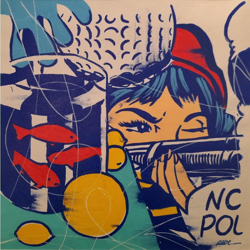 Peinture Les pois sont rouge par Revel | Tableau Pop-art Portraits Sport Acrylique Posca