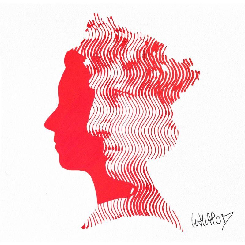 Peinture David Queen Rouge  par Wawapod | Tableau Pop-art Icones Pop Acrylique Posca