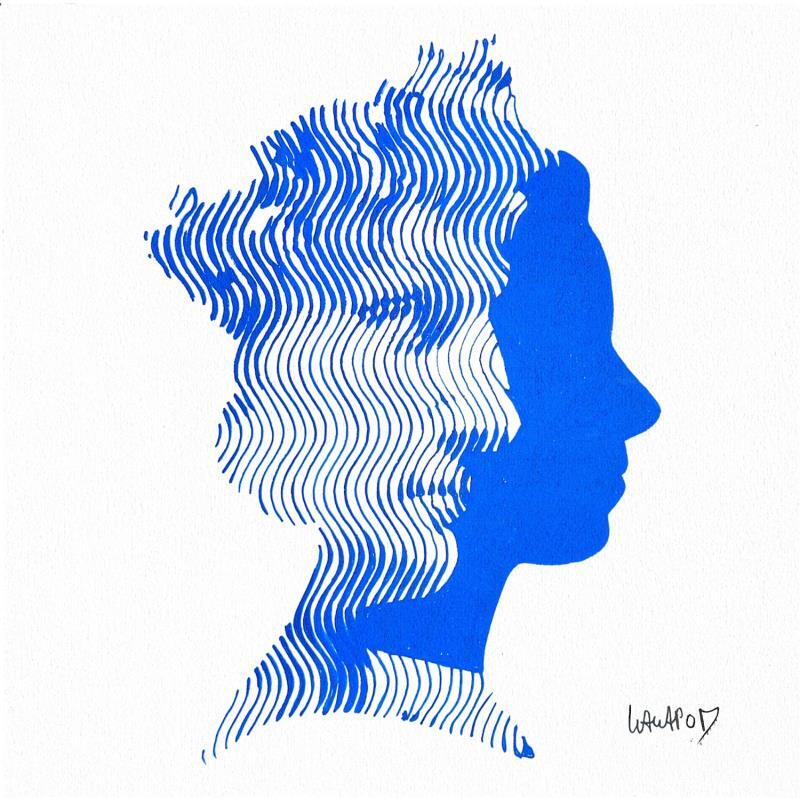 Peinture David Queen Bleu  par Wawapod | Tableau Pop-art Icones Pop Acrylique Posca