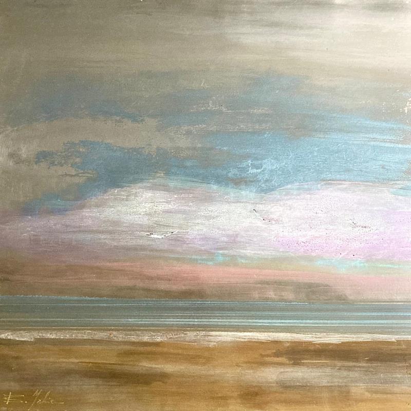 Gemälde Vent plage du Lido  von Mahieu Bertrand | Gemälde Figurativ Landschaften Metall