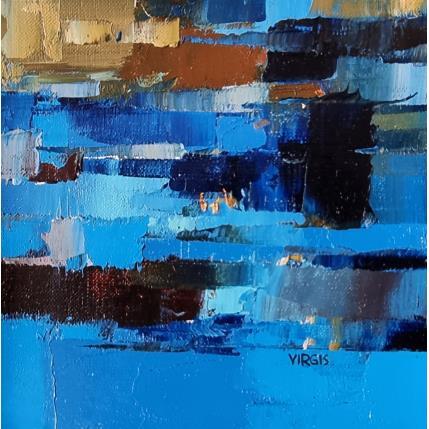 Peinture Night river par Virgis | Tableau Abstrait Huile Minimaliste