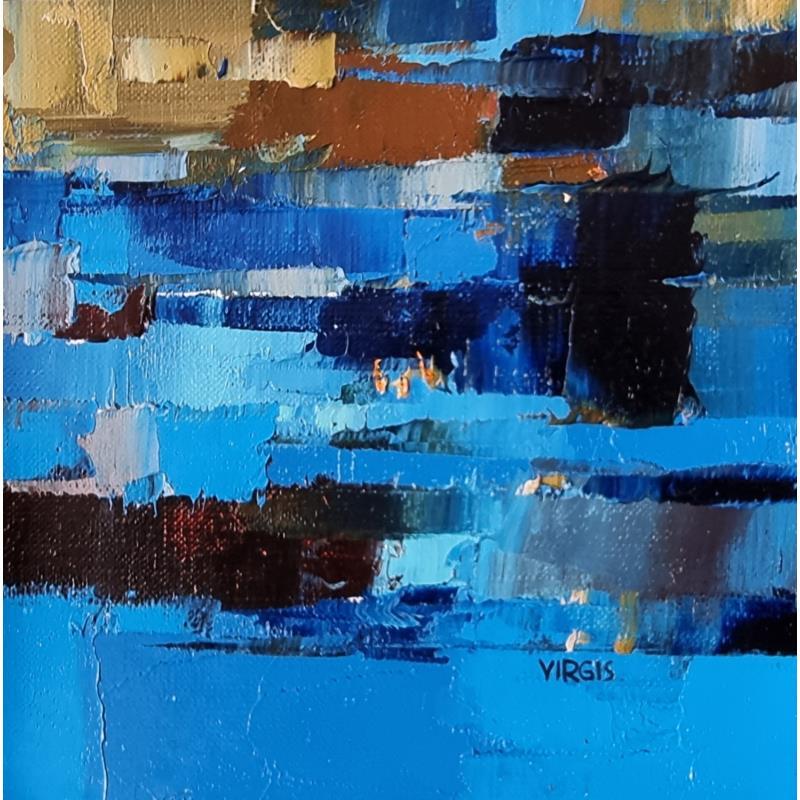 Gemälde Night river von Virgis | Gemälde Abstrakt Minimalistisch Öl