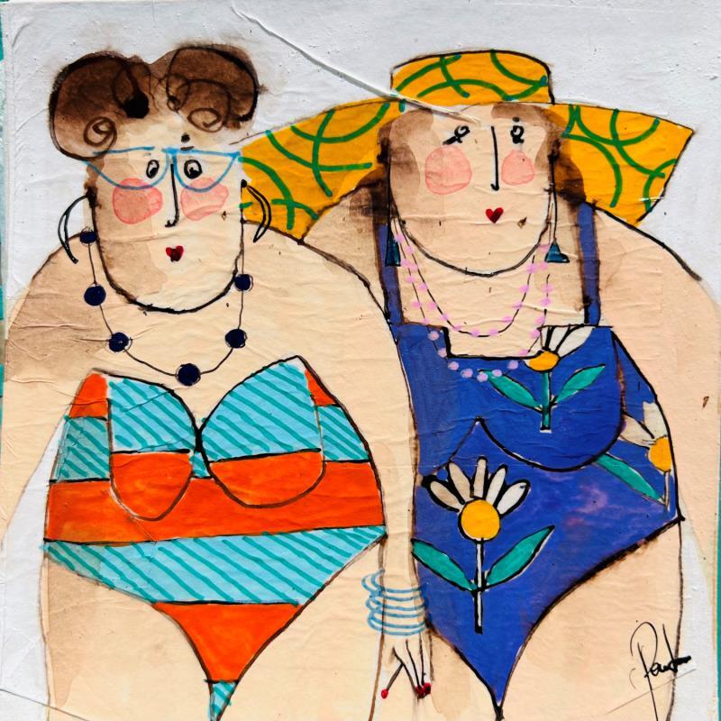 Peinture Jeanette Louise par Colombo Cécile | Tableau Figuratif Portraits Scènes de vie Aquarelle Acrylique Collage Encre Pastel