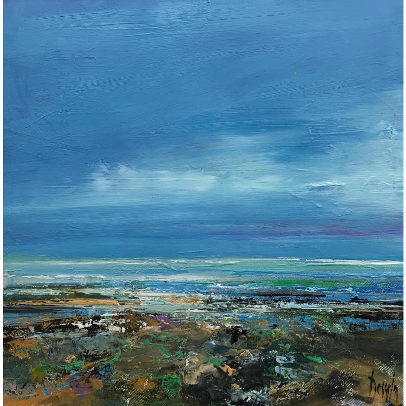 Peinture Algues et Rochers par Dessein Pierre | Tableau Figuratif Marine Huile