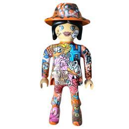 Sculpture PLAYMOBIL XXL MISS HERMÈS 63cm modèle unique par Frany La Chipie | Sculpture Pop-art Graffiti, Posca Icones Pop