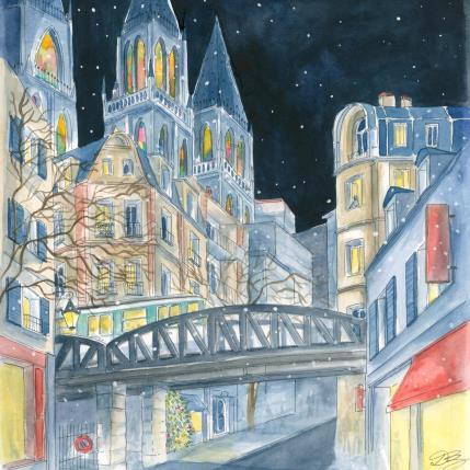 Peinture Métro aérien par Balme Delphine | Tableau Figuratif Aquarelle Scènes de vie
