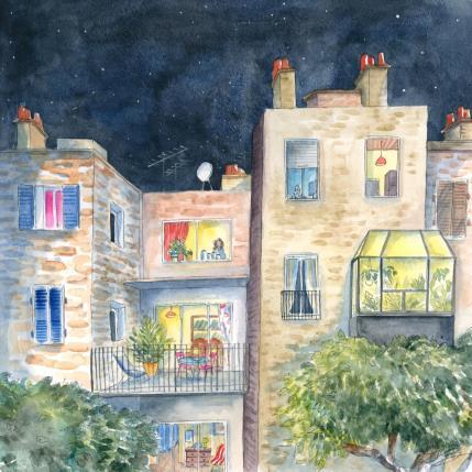 Peinture Immeubles par Balme Delphine | Tableau Figuratif Aquarelle Scènes de vie
