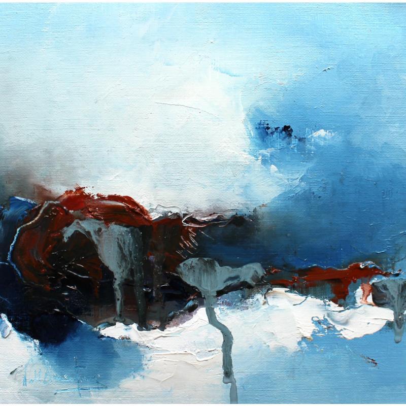 Peinture Un lieu secret par Dumontier Nathalie | Tableau Abstrait Minimaliste Huile