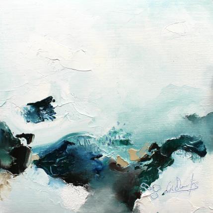 Peinture Aux creux des montagnes par Dumontier Nathalie | Tableau Abstrait Huile Minimaliste